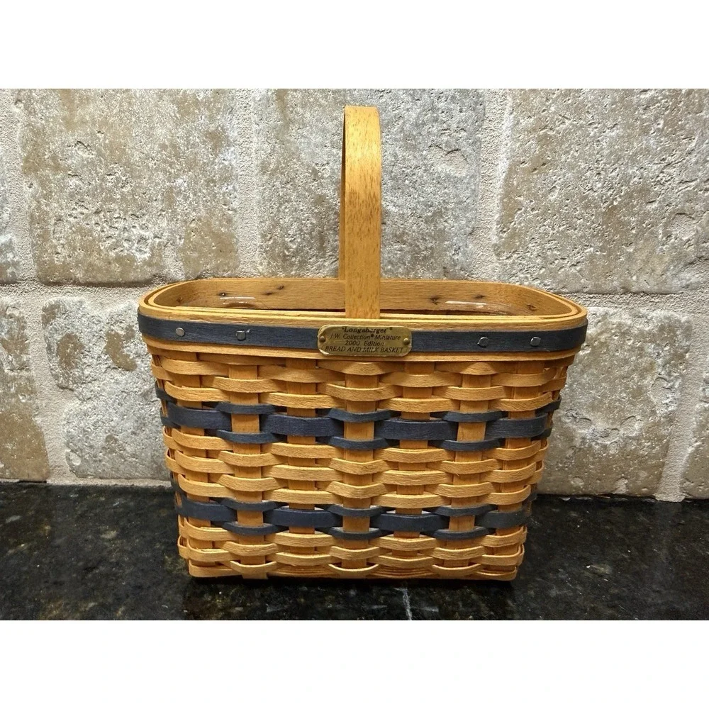 NEW Longaberger JW Collection 2000 Mini Bread & Milk Basket‎ Protector & Liner